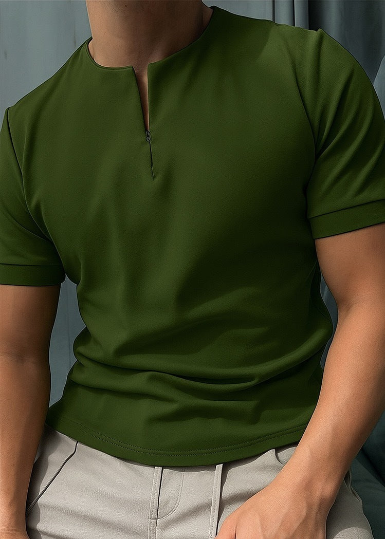 Henry slim-fit short-sleeved casual top