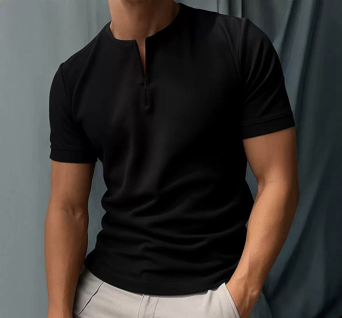 Henry slim-fit short-sleeved casual top