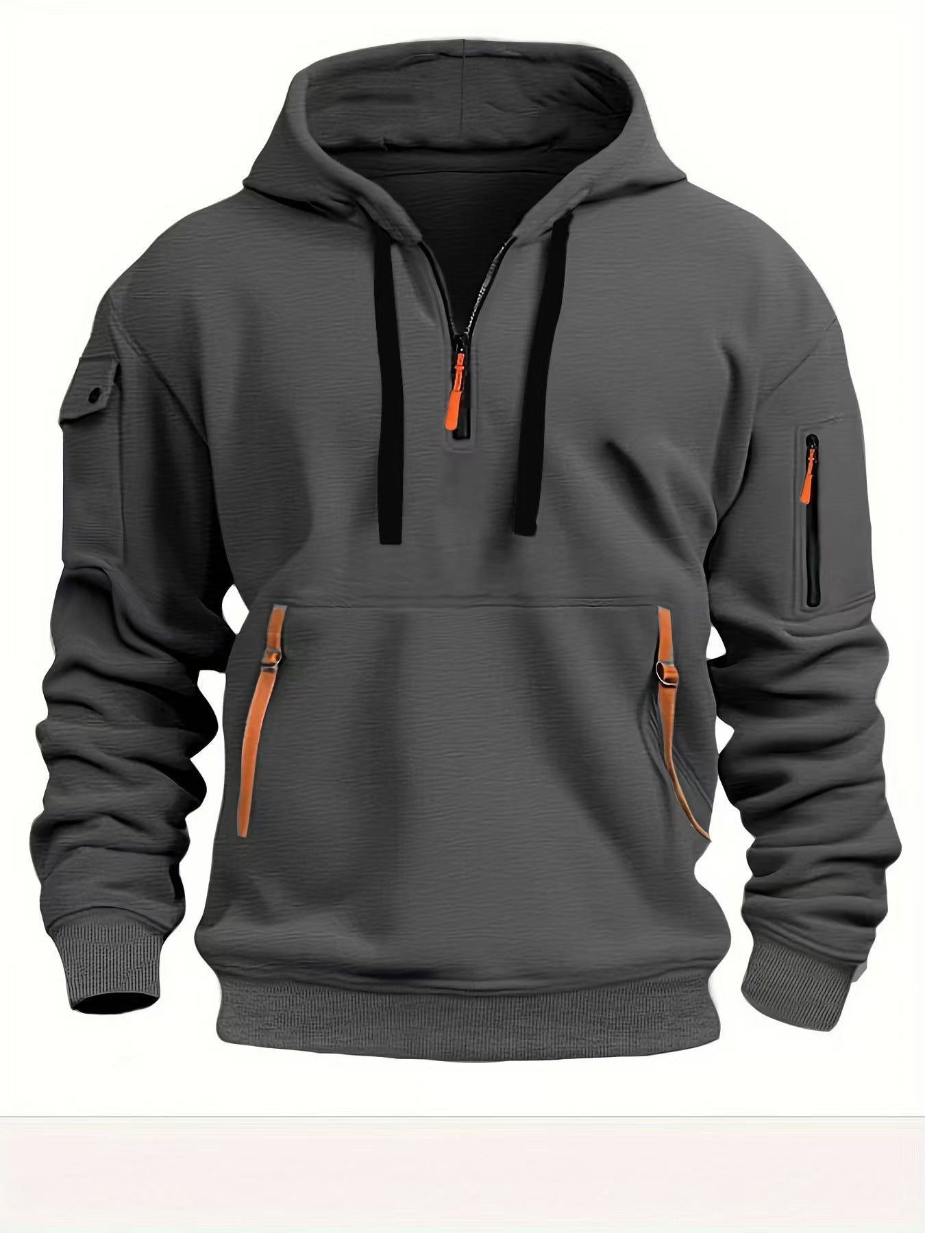 Zippered multi-pocket sporty casual jacket