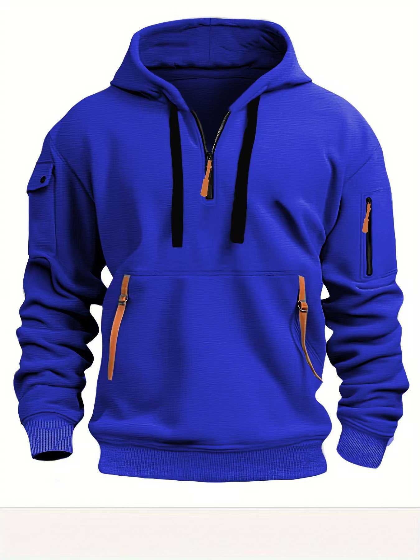 Zippered multi-pocket sporty casual jacket