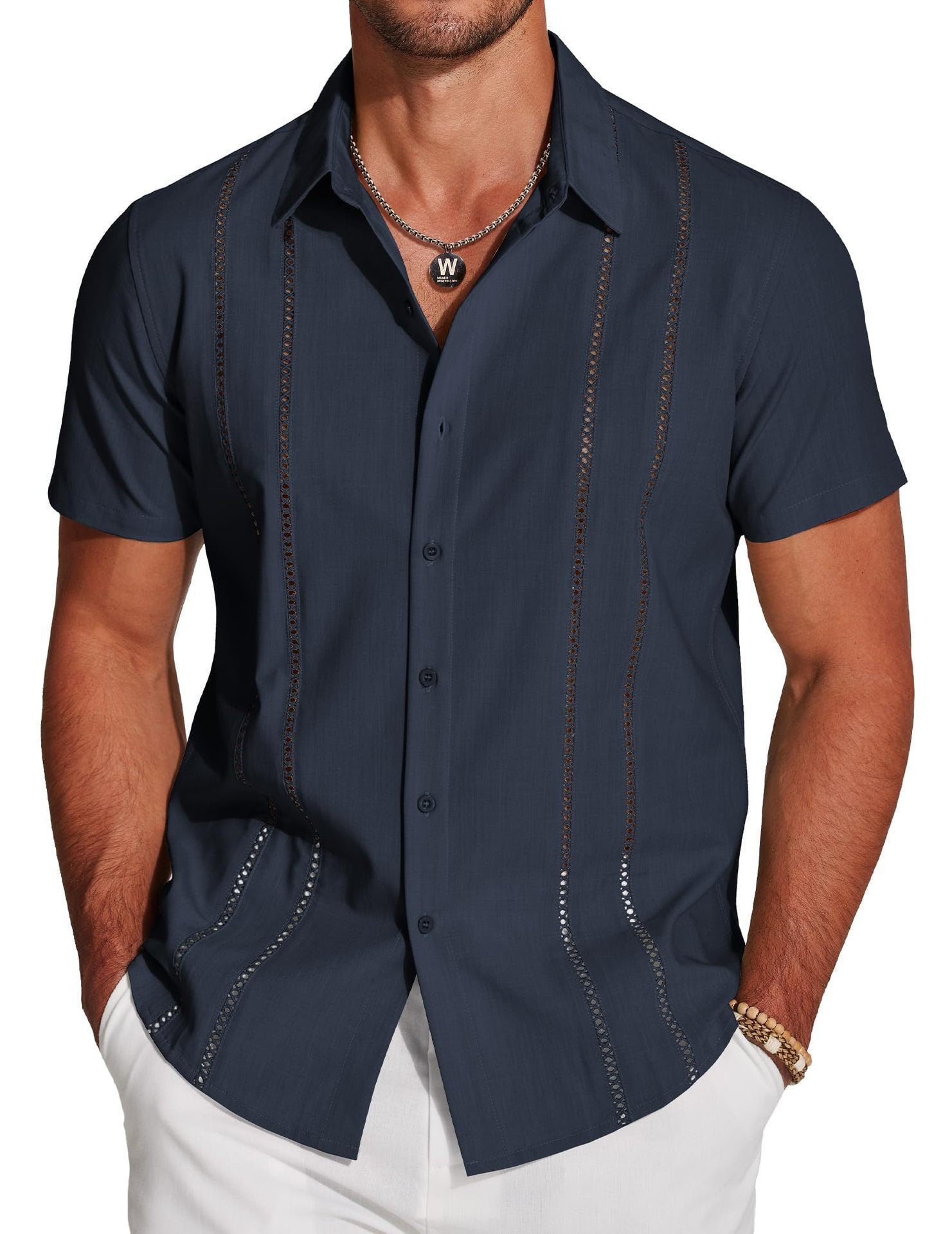 Trendy and versatile Hawaiian short-sleeved shirt