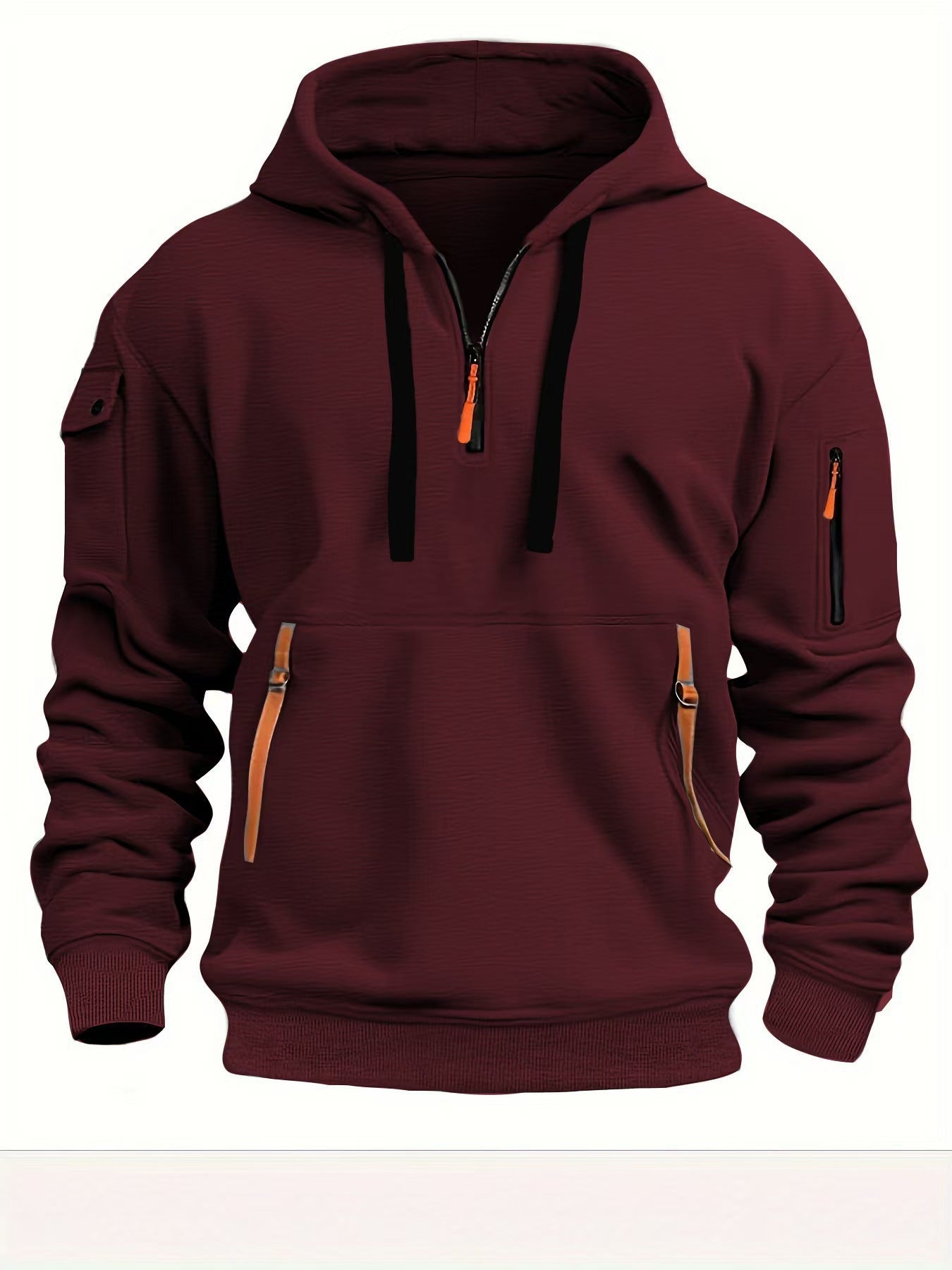 Zippered multi-pocket sporty casual jacket