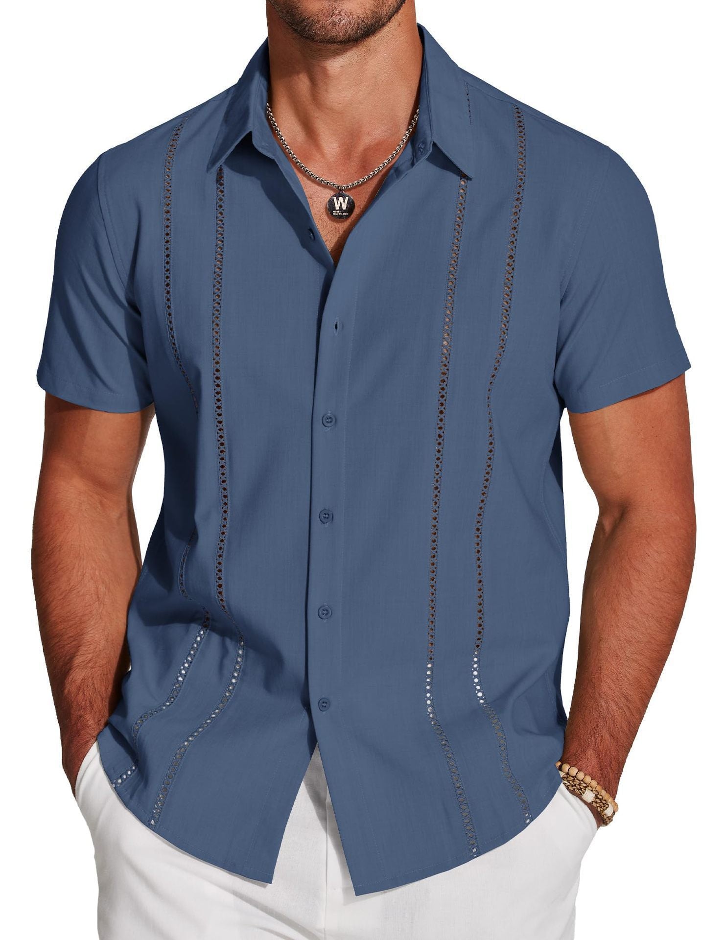 Trendy and versatile Hawaiian short-sleeved shirt