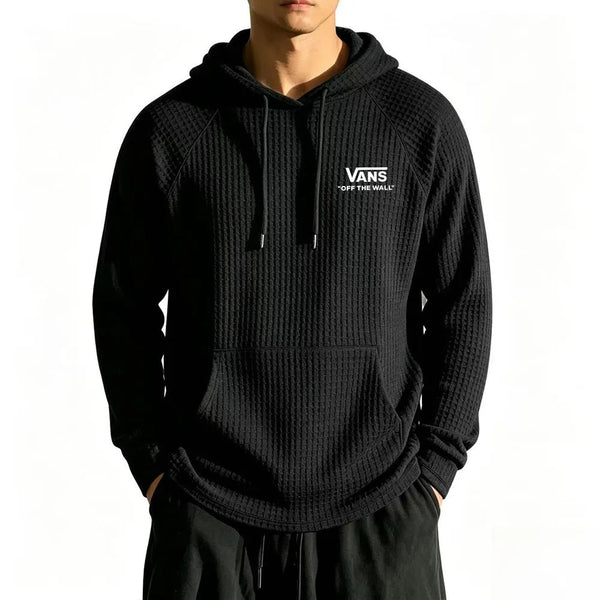 Cozy Waffle Knit Hoodie Pullover
