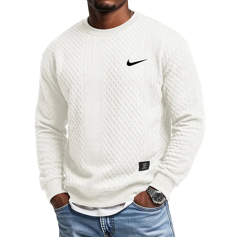 Cozy Cable-Knit Crew Sweatshirt