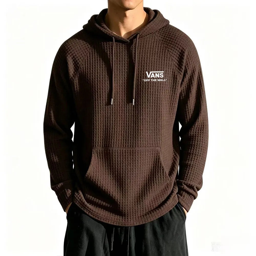 Cozy Waffle Knit Hoodie Pullover