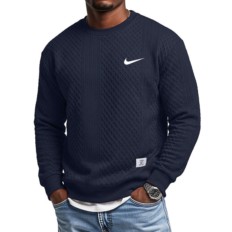 Cozy Cable-Knit Crew Sweatshirt