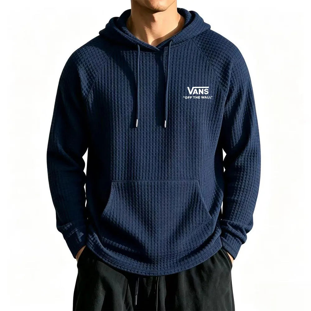 Cozy Waffle Knit Hoodie Pullover