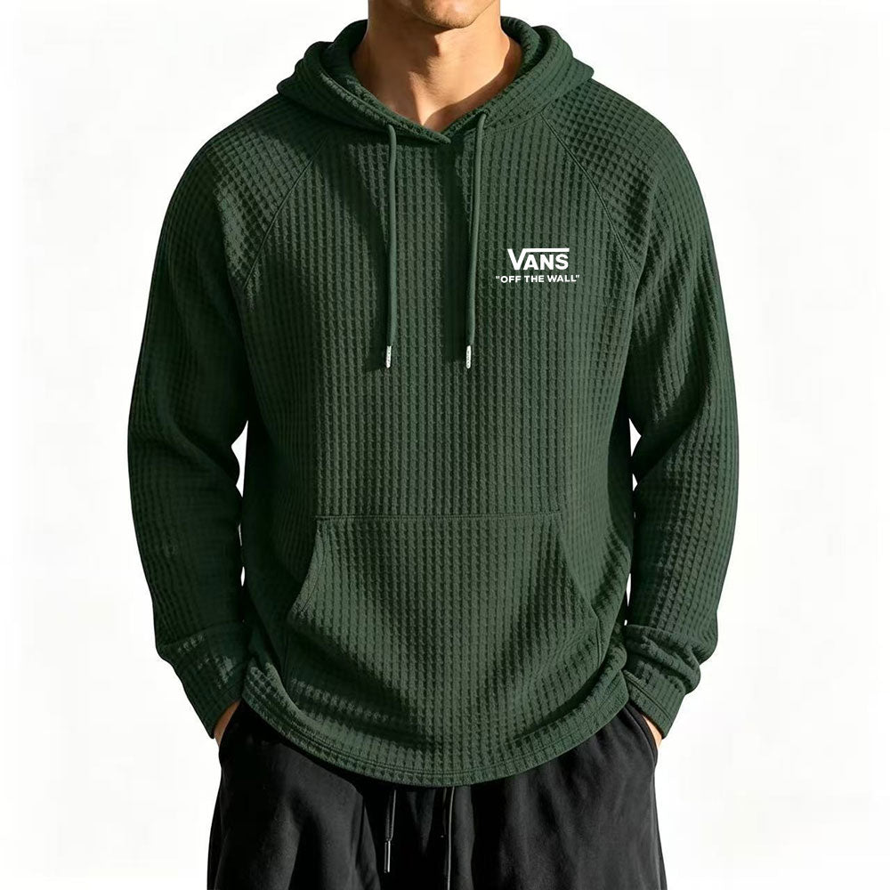 Cozy Waffle Knit Hoodie Pullover