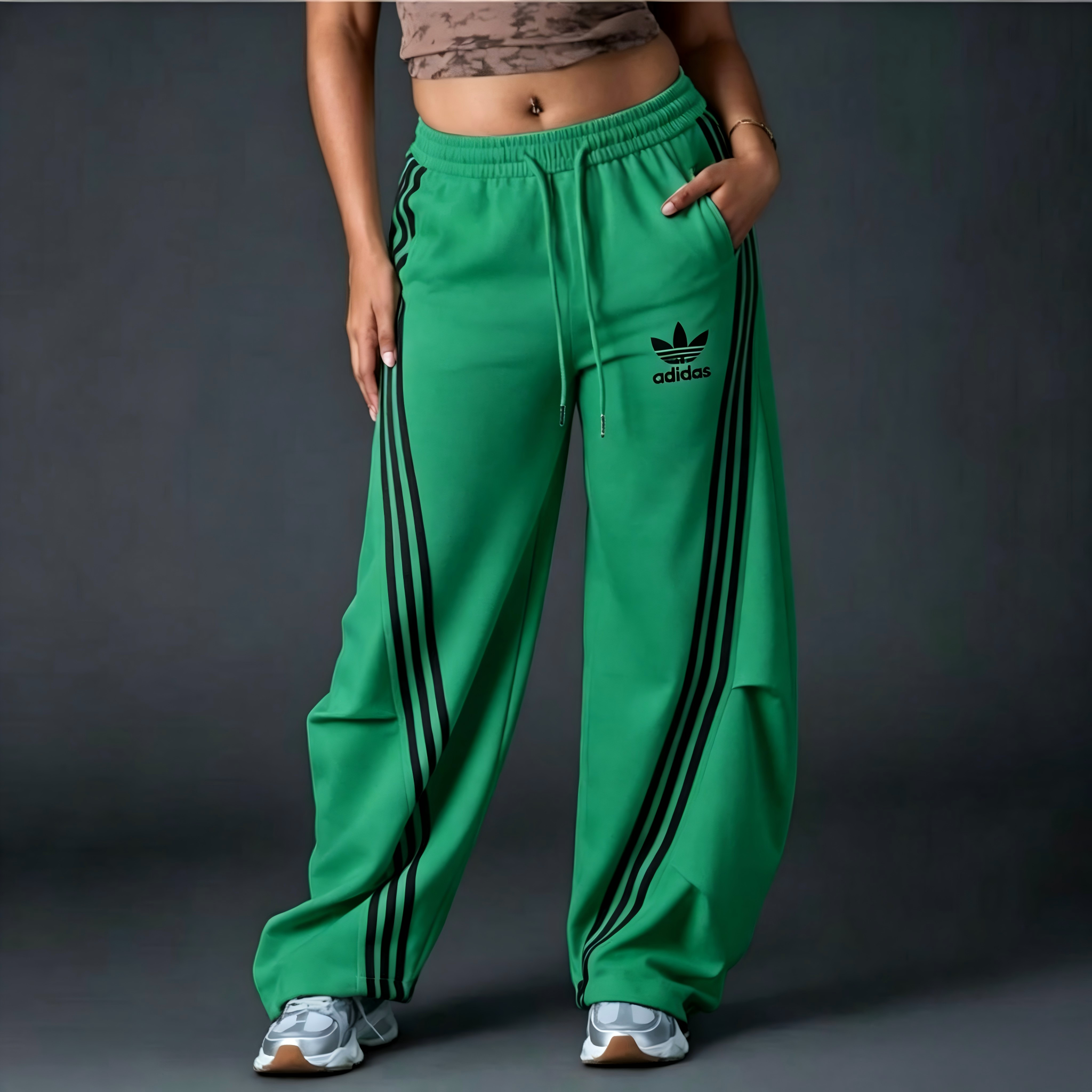 Comfort Wide-Leg Stripe Track Pants