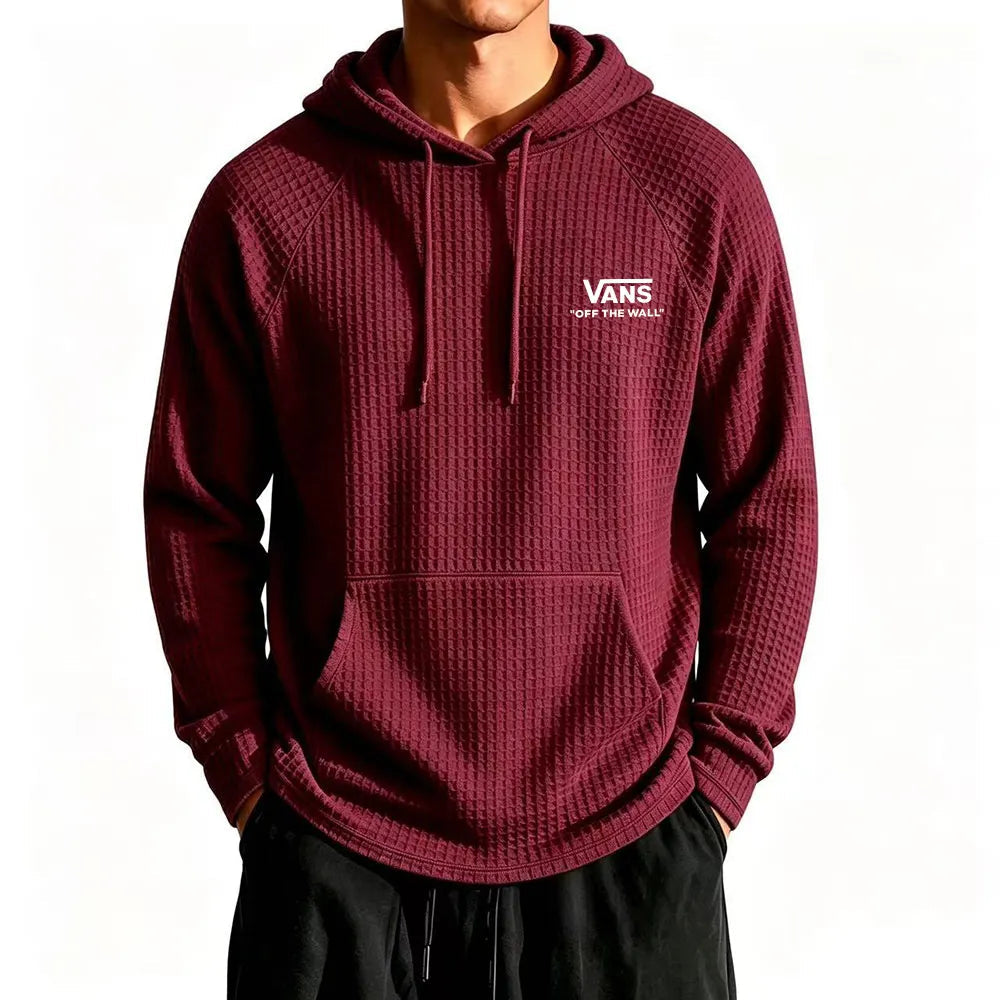 Cozy Waffle Knit Hoodie Pullover