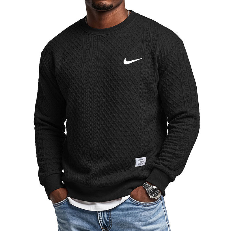Cozy Cable-Knit Crew Sweatshirt