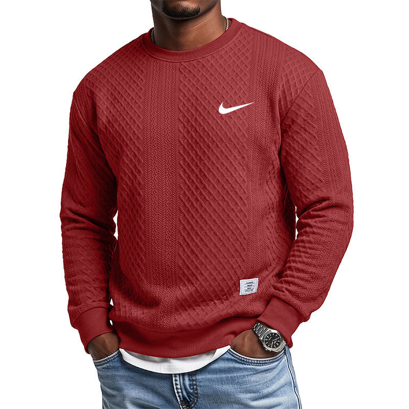 Cozy Cable-Knit Crew Sweatshirt