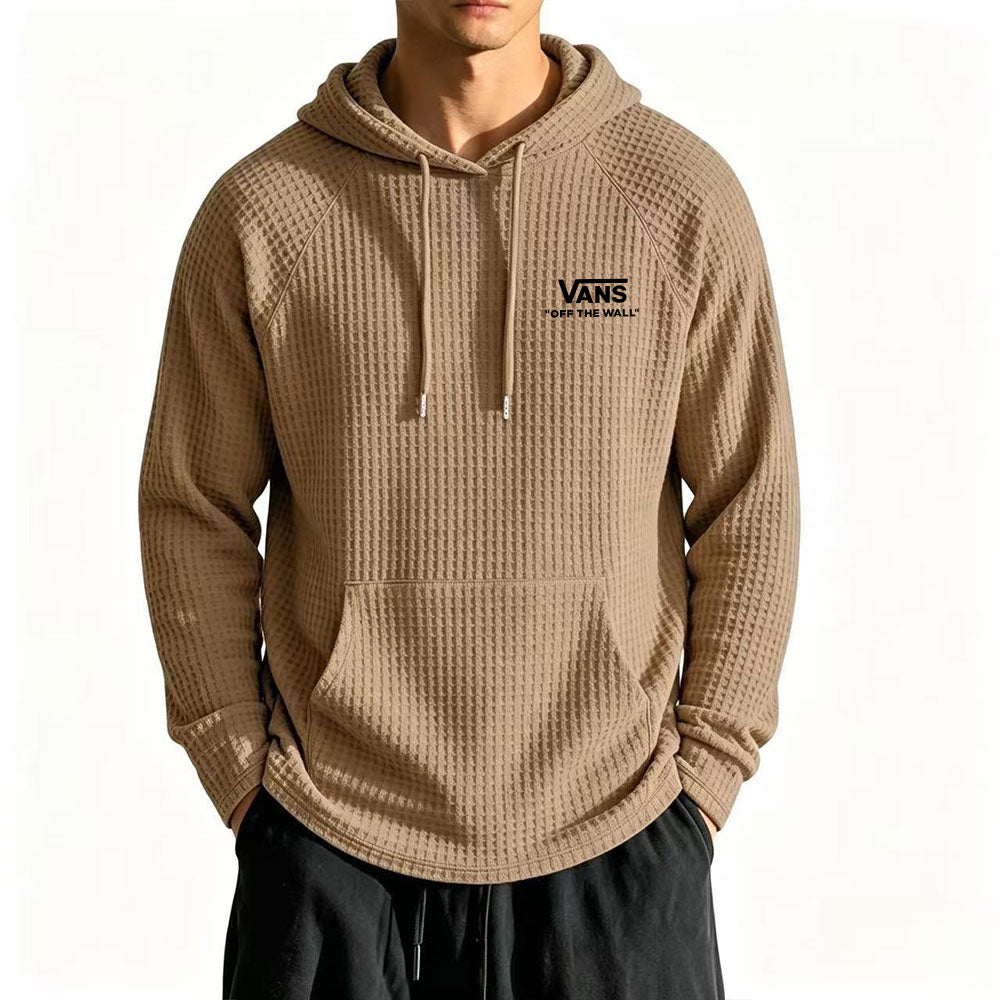 Cozy Waffle Knit Hoodie Pullover