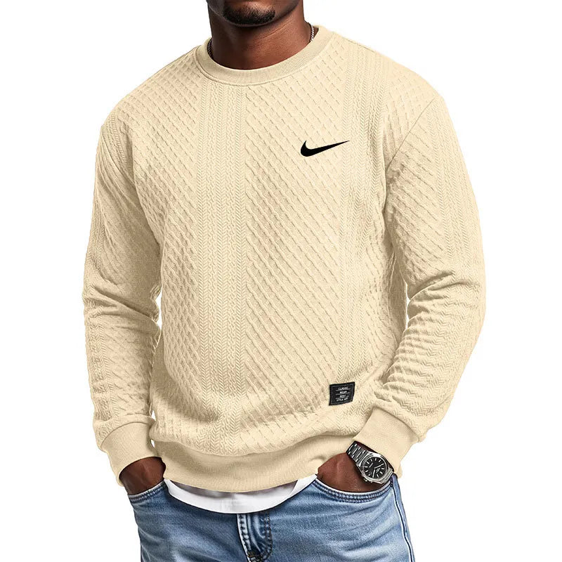 Cozy Cable-Knit Crew Sweatshirt