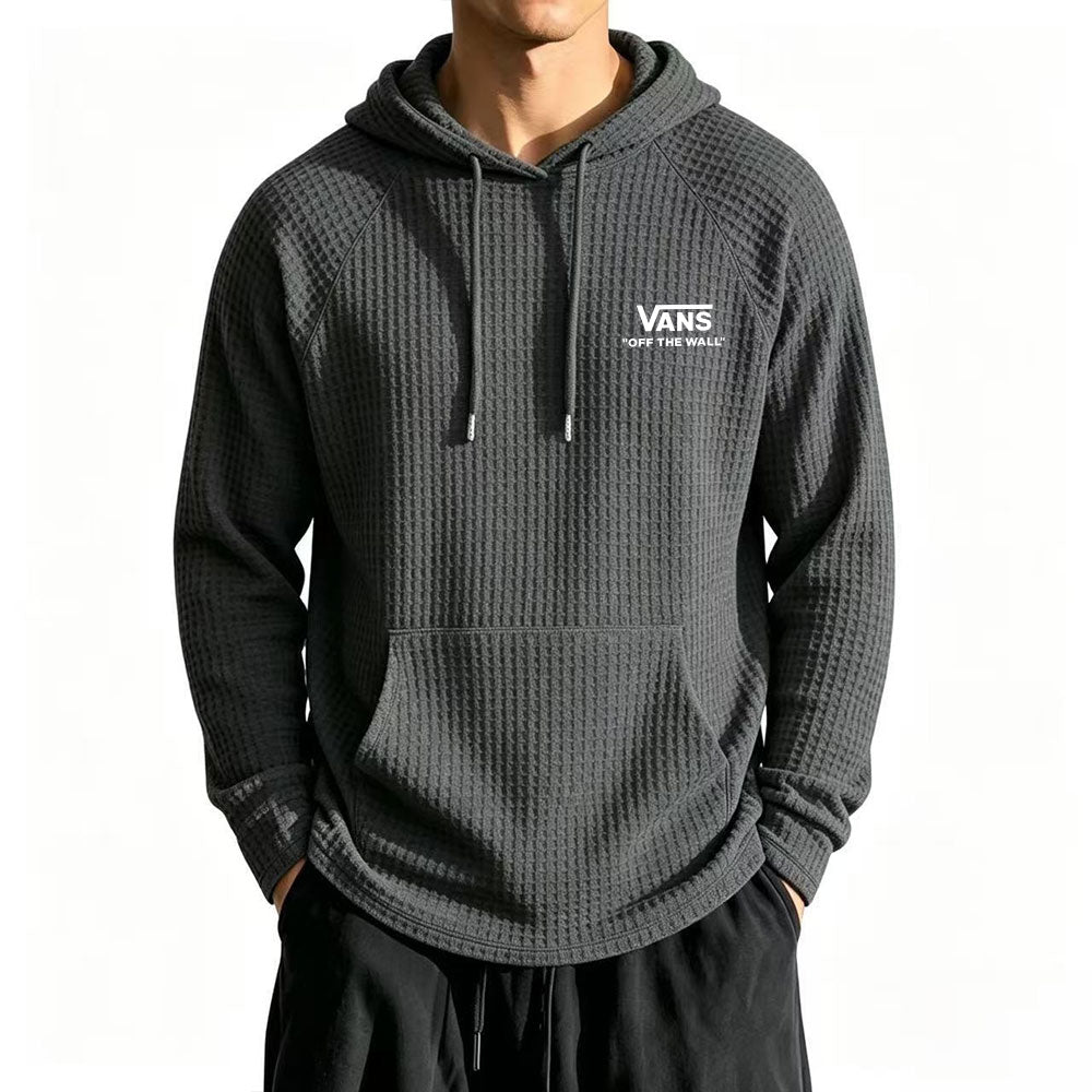 Cozy Waffle Knit Hoodie Pullover